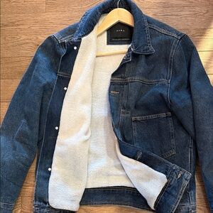 Zara Men's Blue Denim Jacket with White Lining